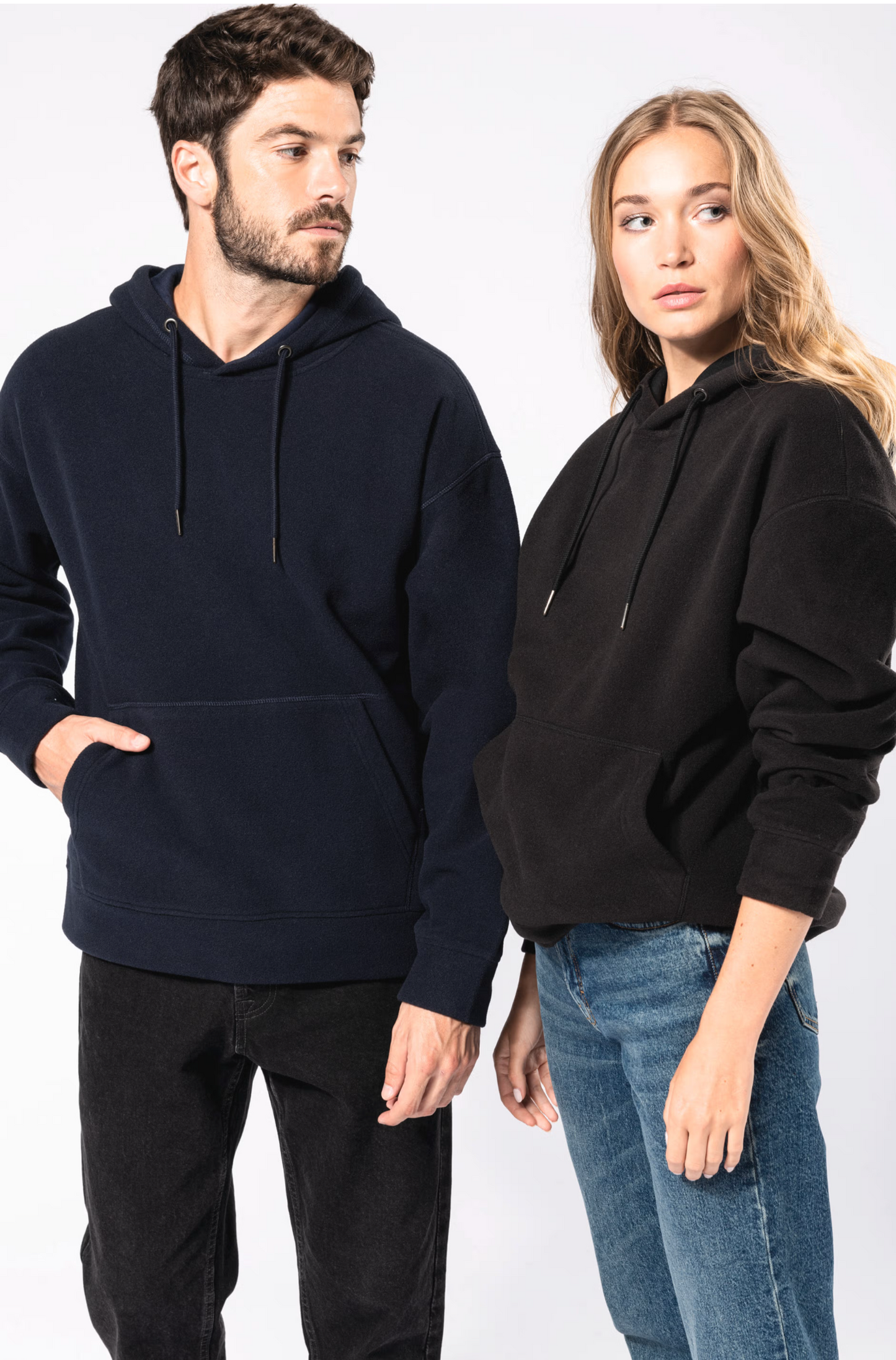 Sudadera oversize con capucha - micropolar reciclado - Unisex.