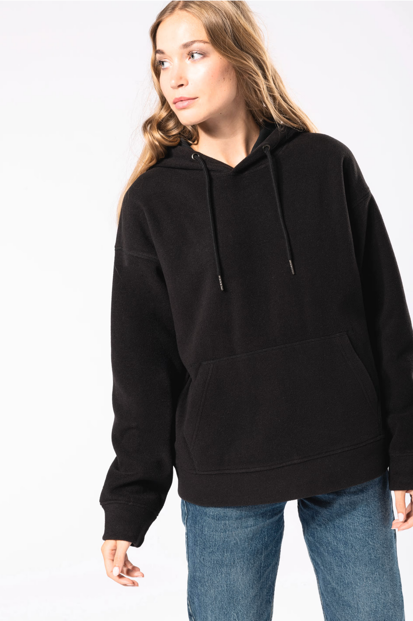Sudadera oversize con capucha - micropolar reciclado - Unisex.