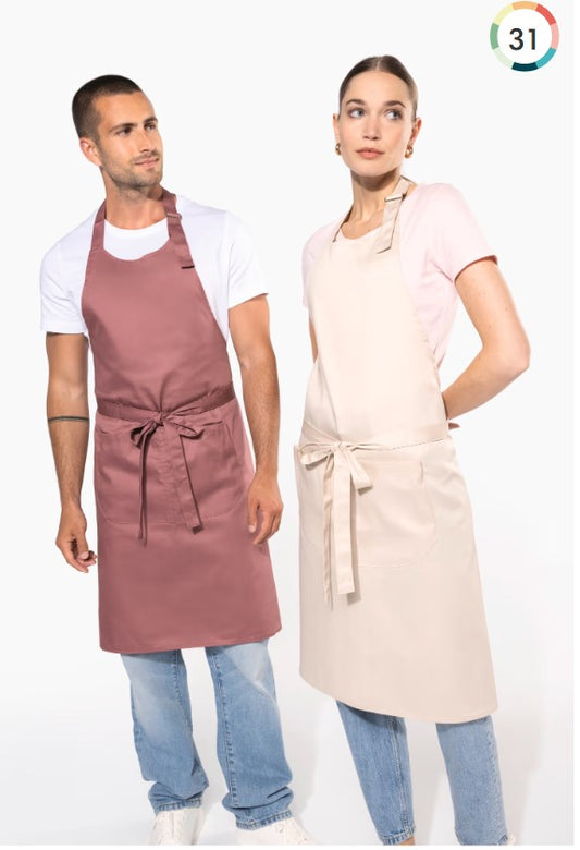 Delantal poliéster/algodón con bolsillo-K890 -