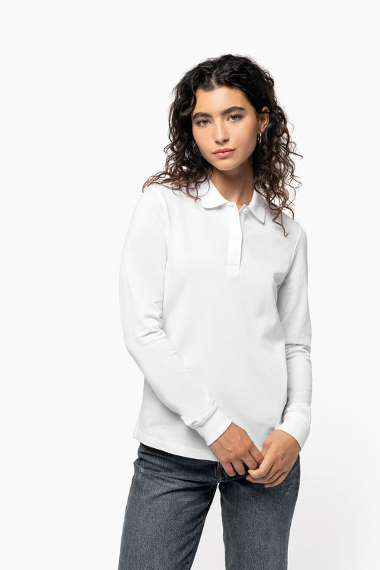 Polo de punto piqué manga larga Bio180 mujer Kariban K2028