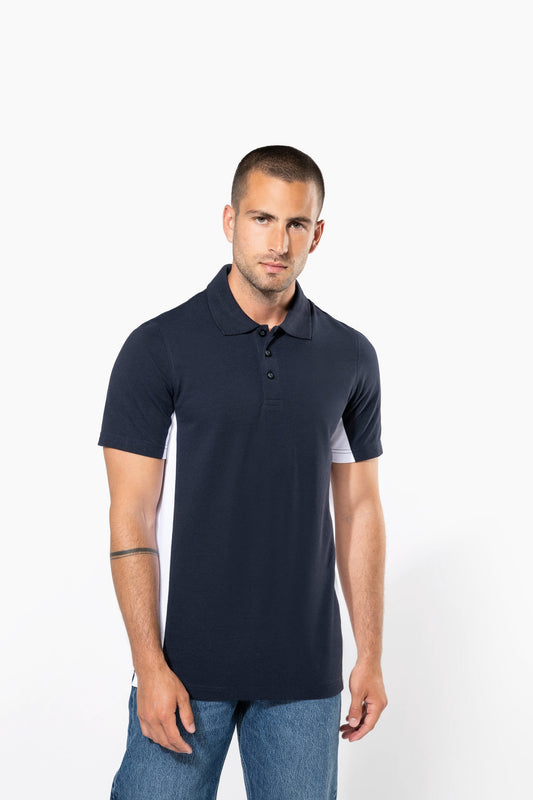 Polo de punto piqué manga corta bicolor hombre Kariban K232