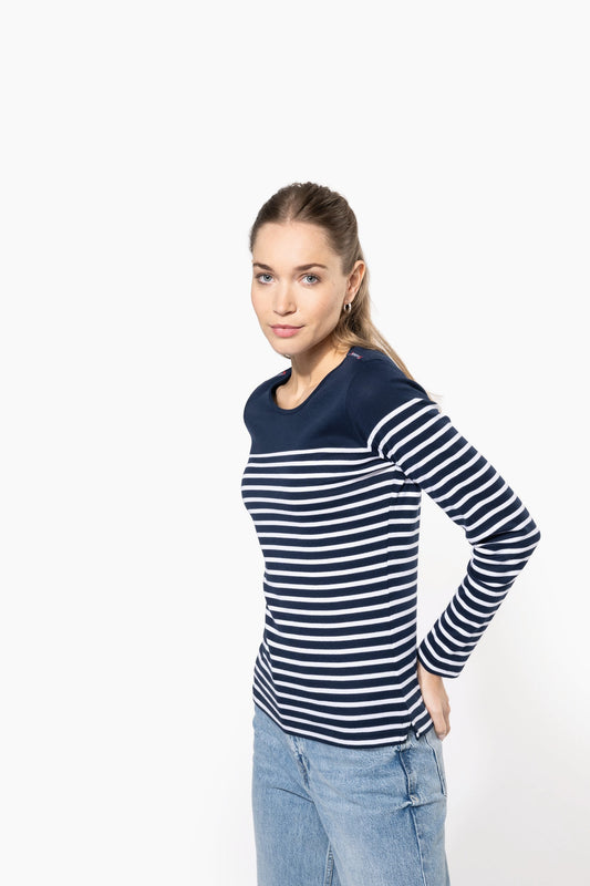 Camiseta marinera de manga larga de mujer Kariban - Colección Sailing K386