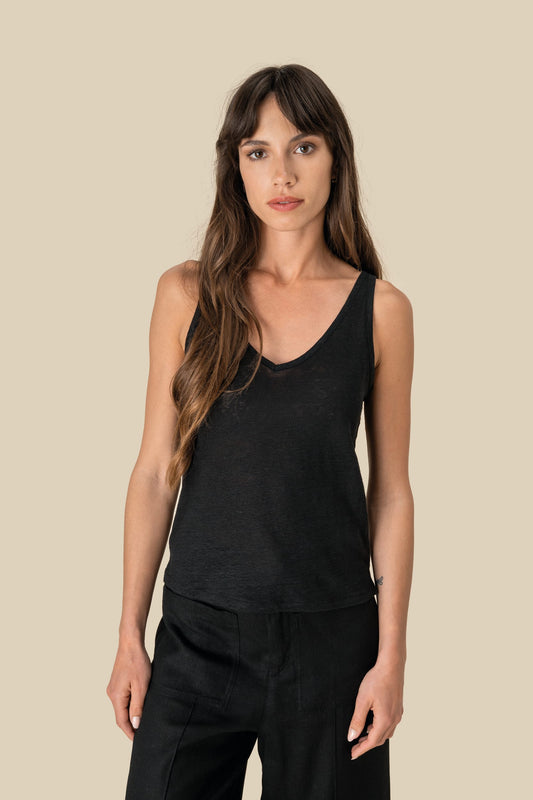 Camiseta de tirantes de lino mujer Spasso SP343