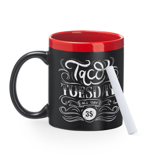 Taza pizarra con capacidad de 350 ml.