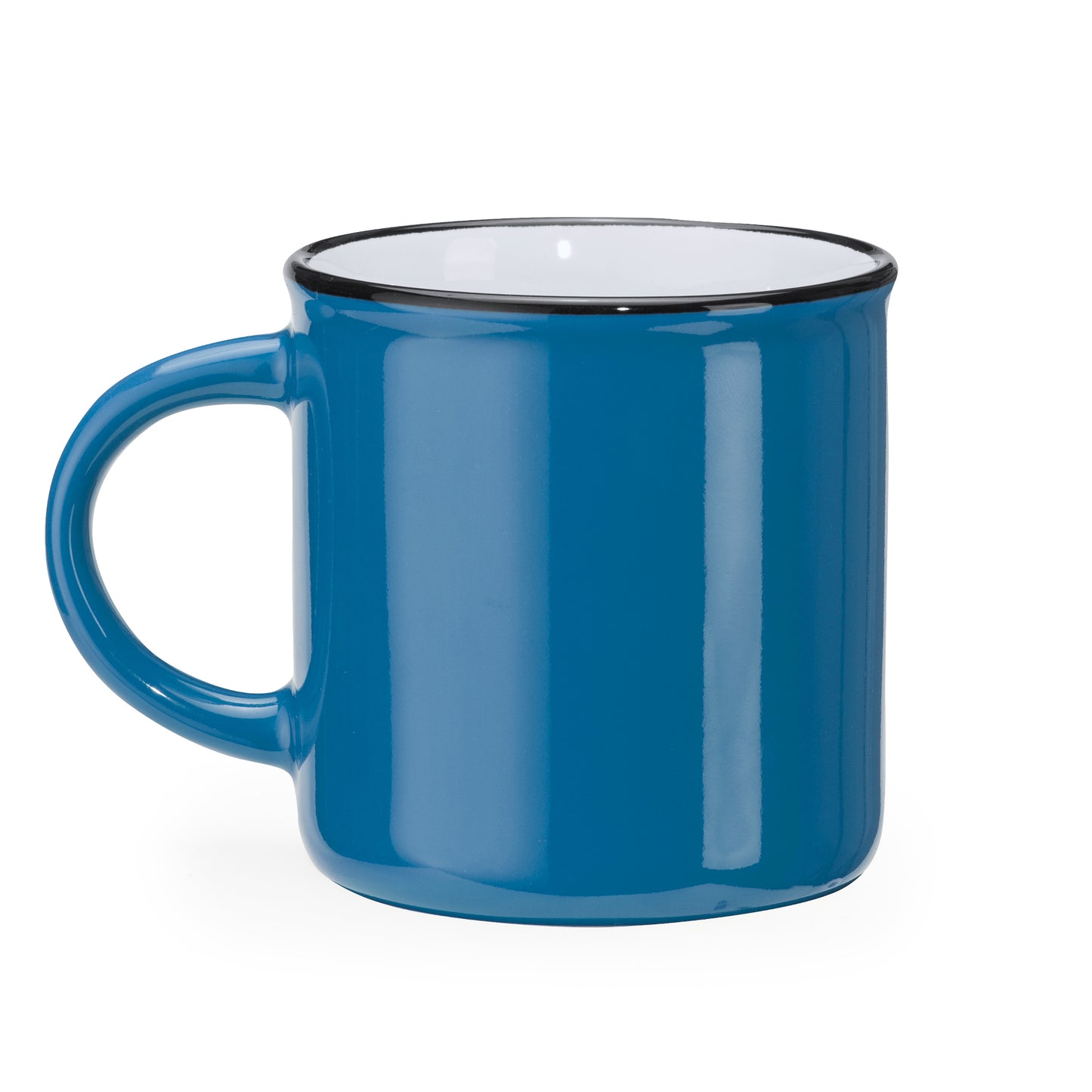 Taza de cerámica de estilo retro con asa redonda. Capacidad 300 ml.