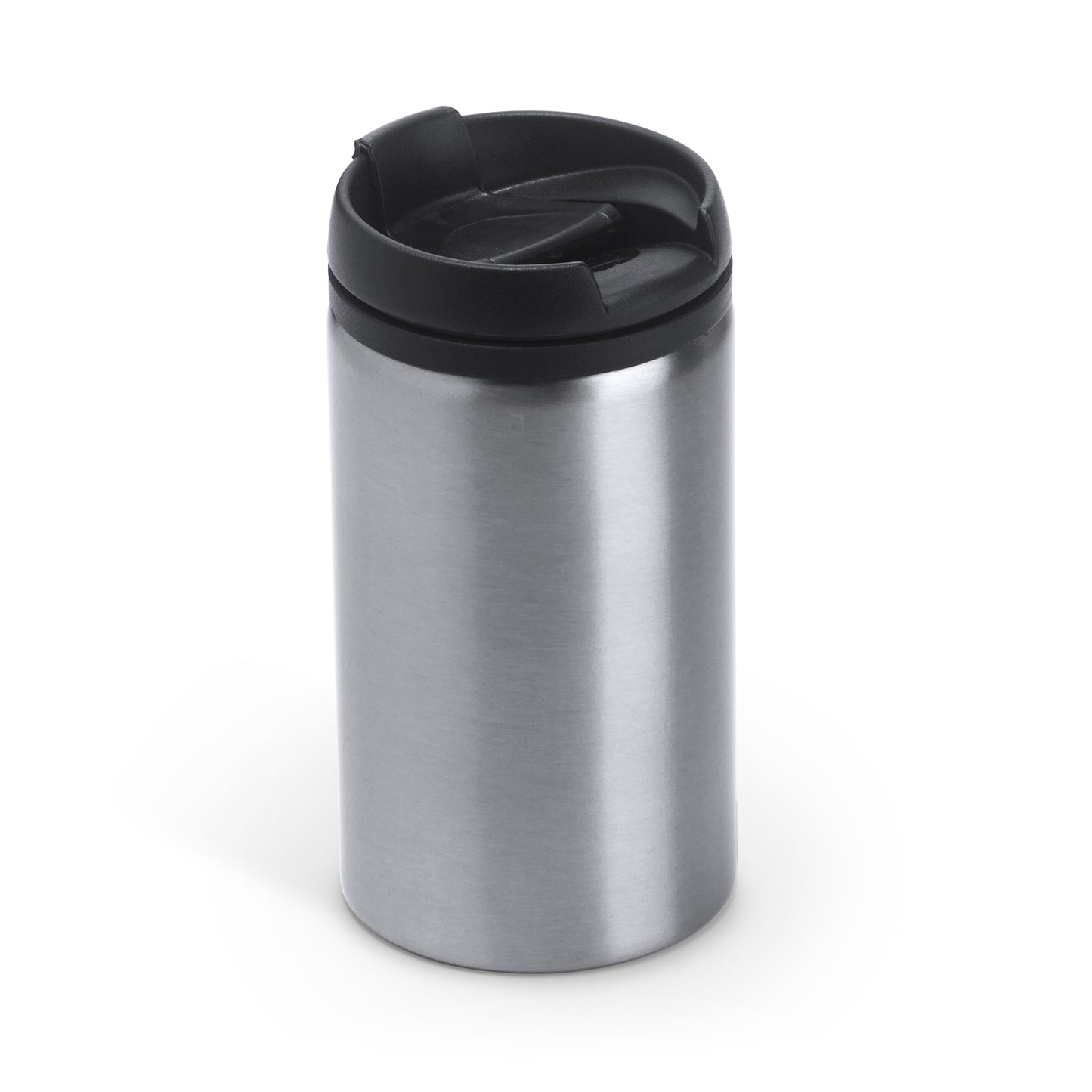 Vaso de acero inoxidable de 290 ml con tapa PP.