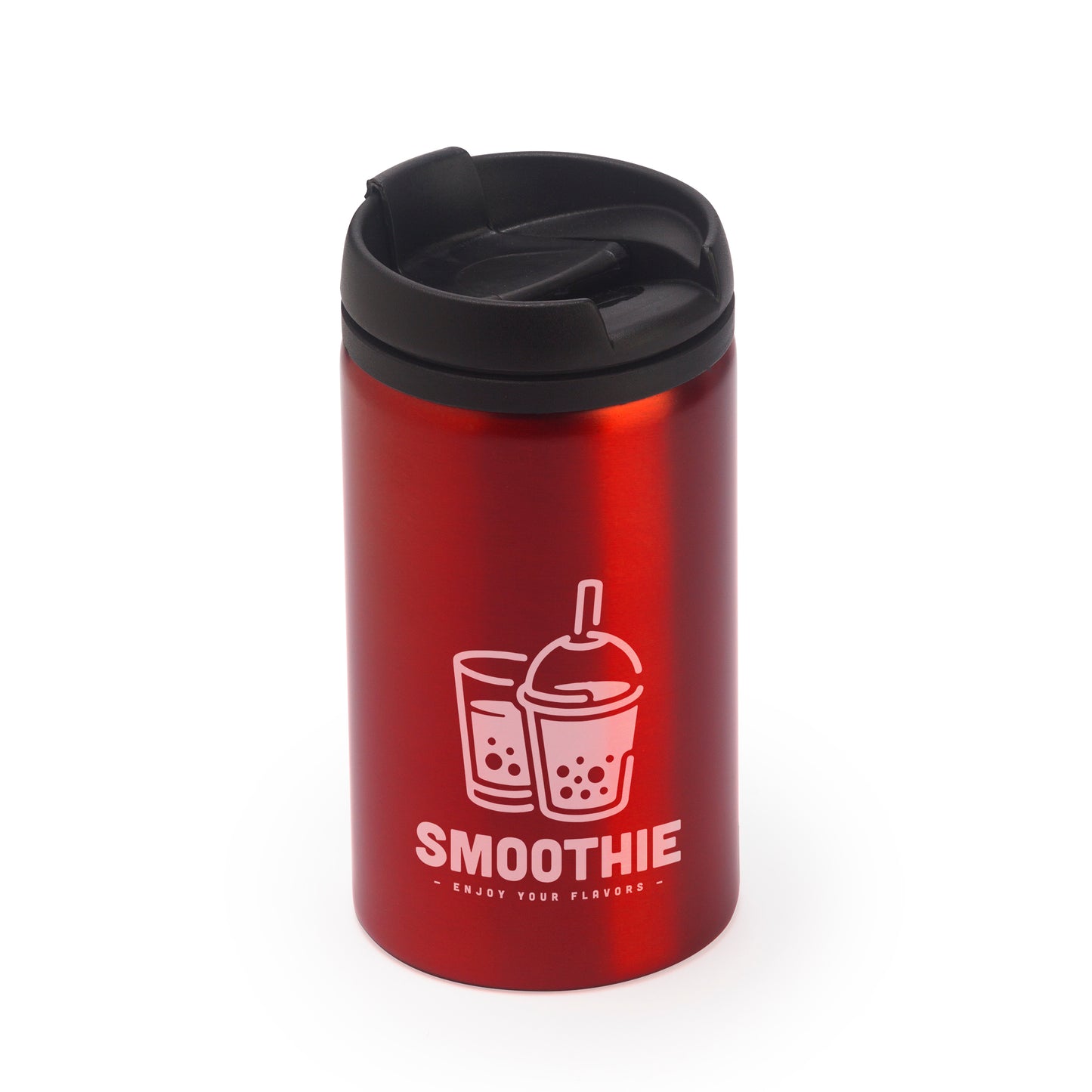 Vaso de acero inoxidable de 290 ml con tapa PP.