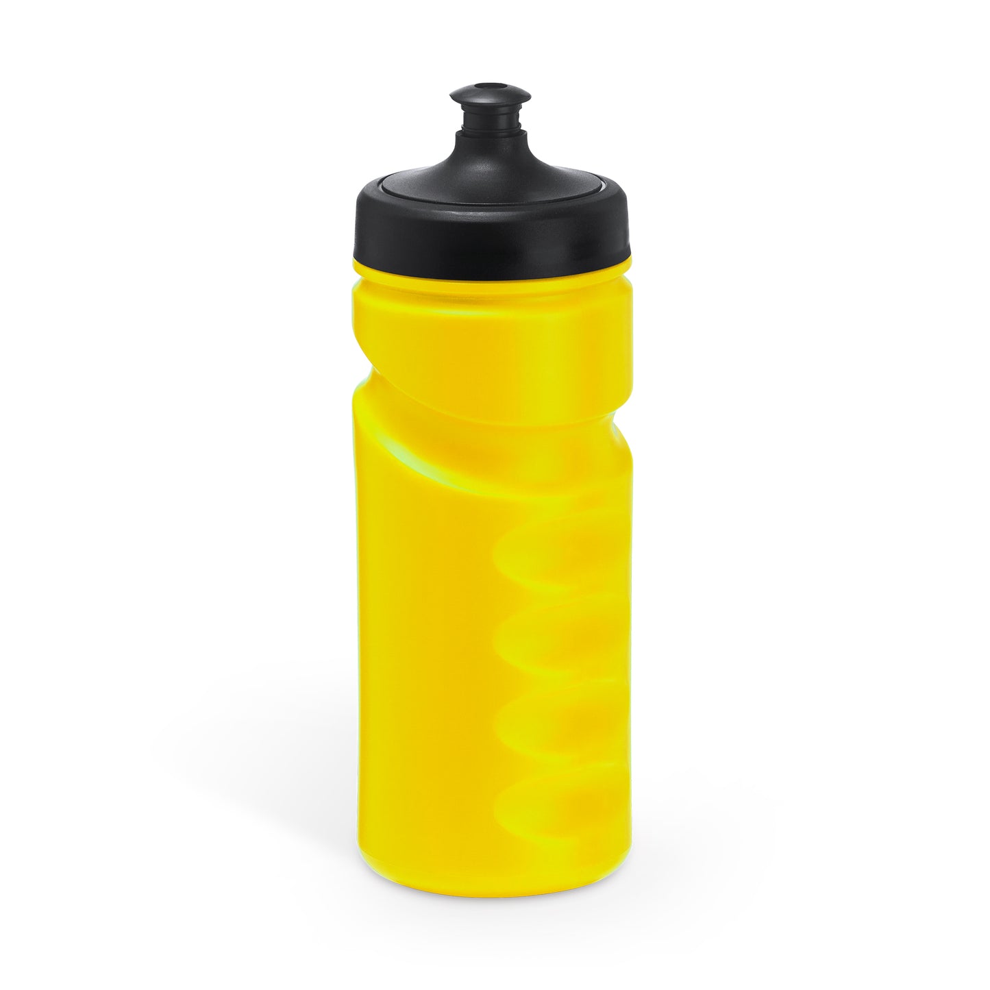 Bidón de RPET flexible diseñado en forma de camiseta, con tapón de seguridad y mosquetón para transportarlo de forma fácil. Capacidad de 470 ml.
