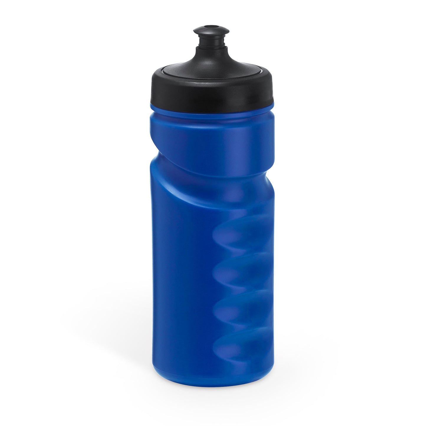 Bidón de RPET flexible diseñado en forma de camiseta, con tapón de seguridad y mosquetón para transportarlo de forma fácil. Capacidad de 470 ml.