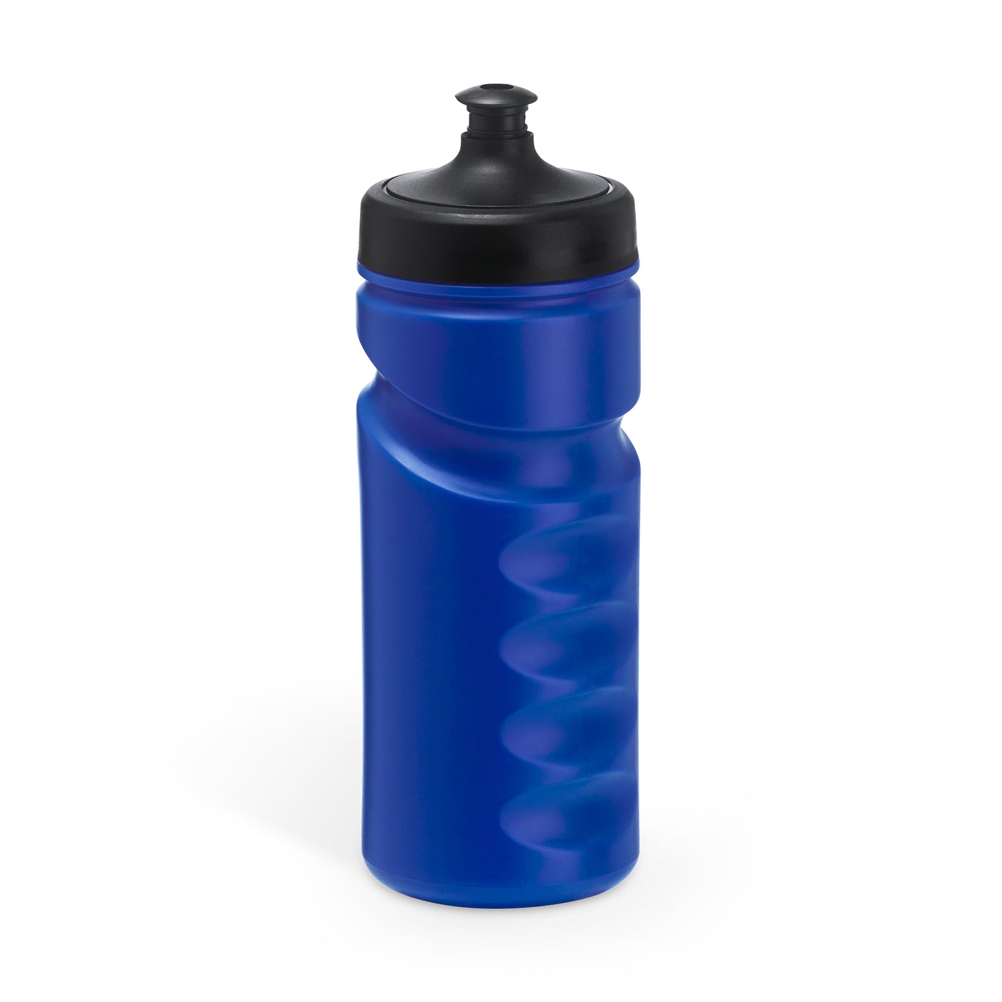 Bidón de RPET flexible diseñado en forma de camiseta, con tapón de seguridad y mosquetón para transportarlo de forma fácil. Capacidad de 470 ml.