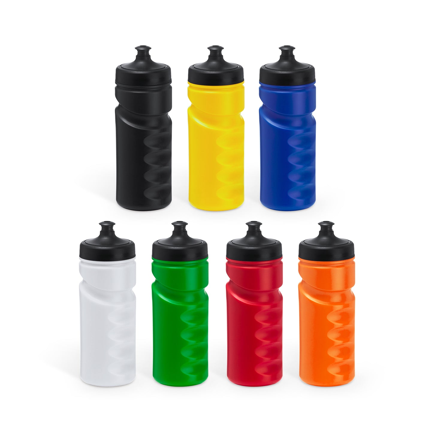 Bidón de RPET flexible diseñado en forma de camiseta, con tapón de seguridad y mosquetón para transportarlo de forma fácil. Capacidad de 470 ml.