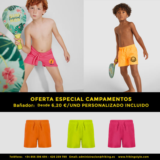 Bañador Infantil Personalizado para Campamentos de Verano