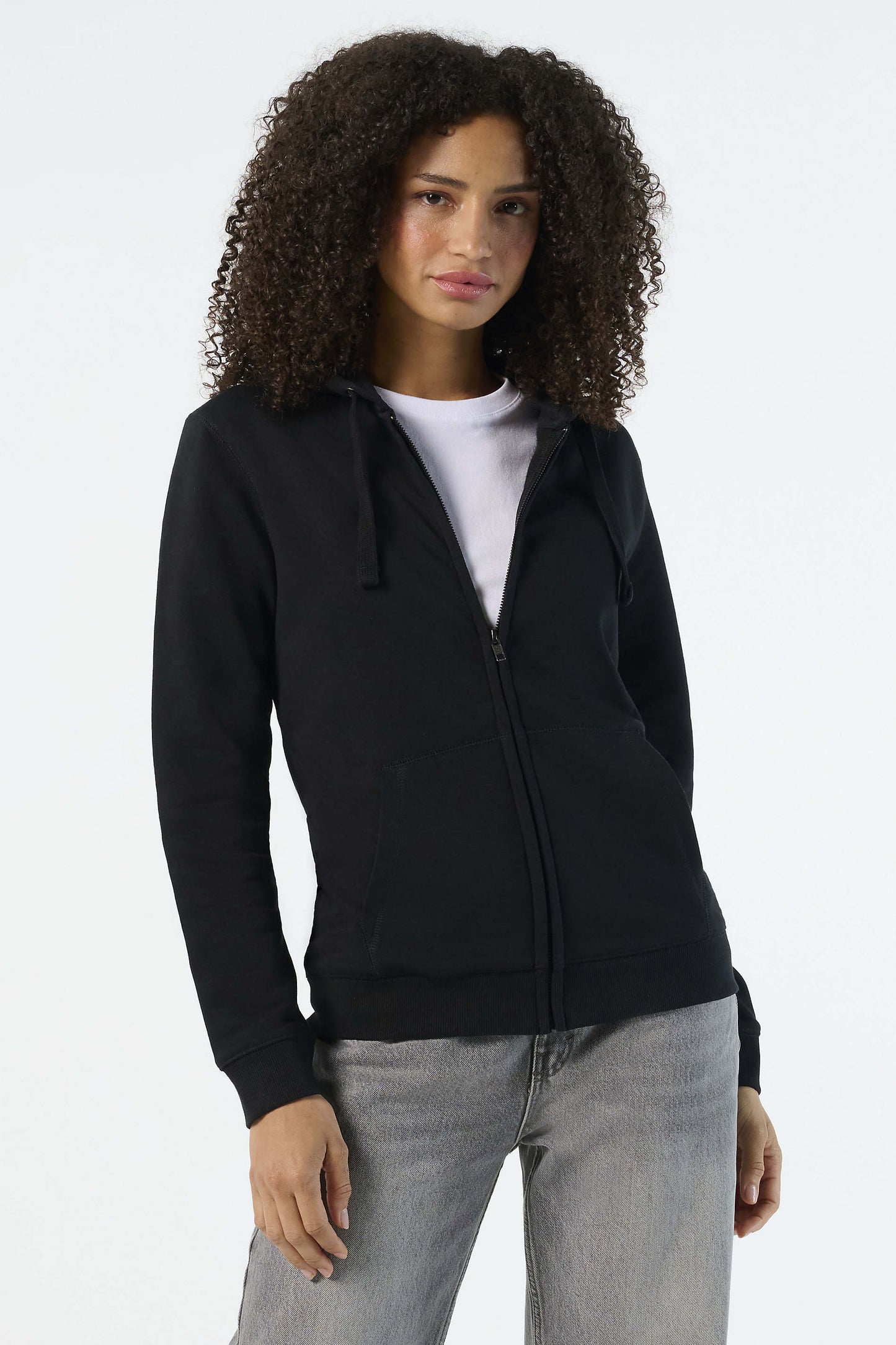 03106 Sudadera mujer con cremallera y capucha