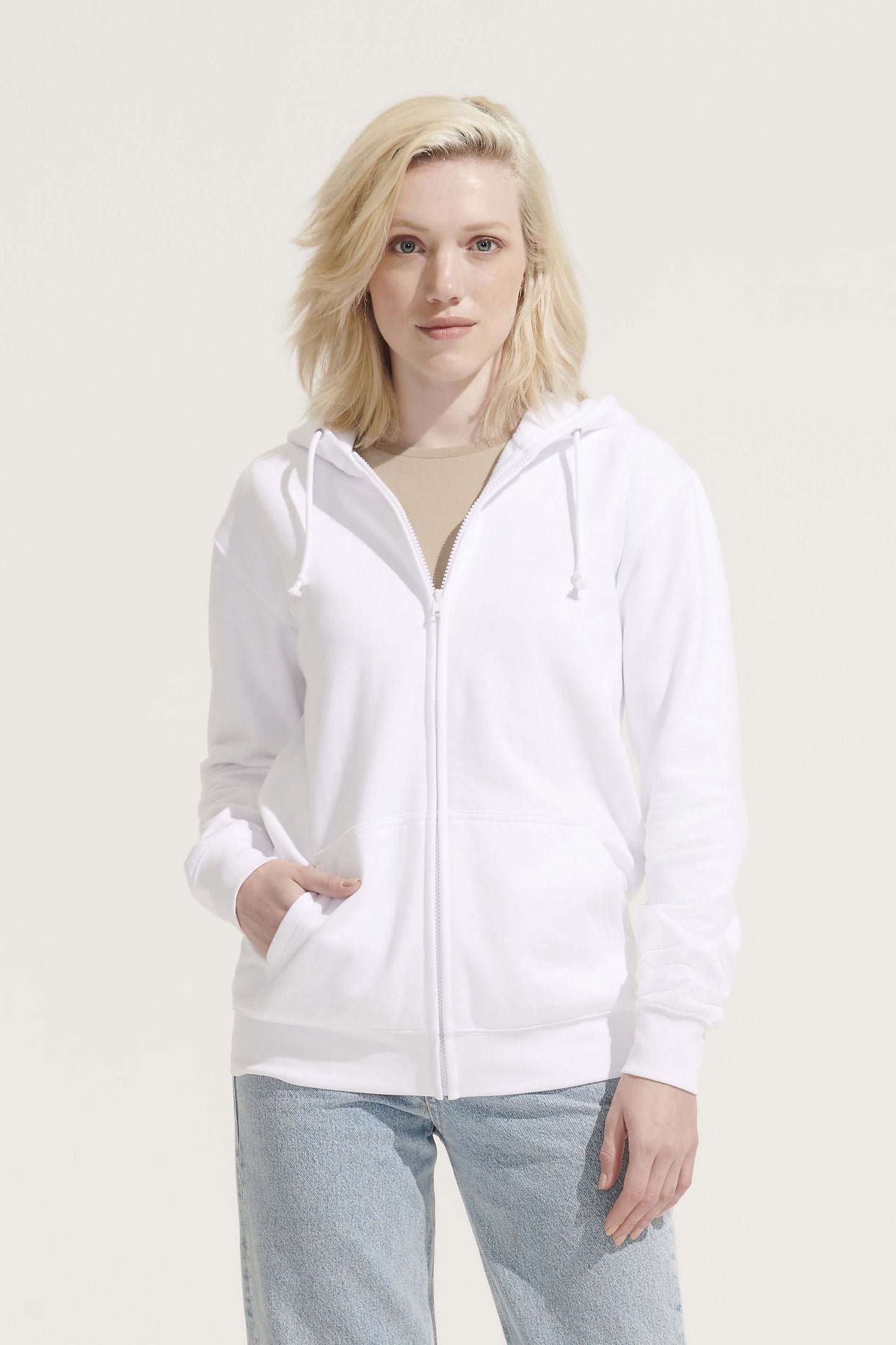 03812 Sudadera unisex con cremallera y capucha