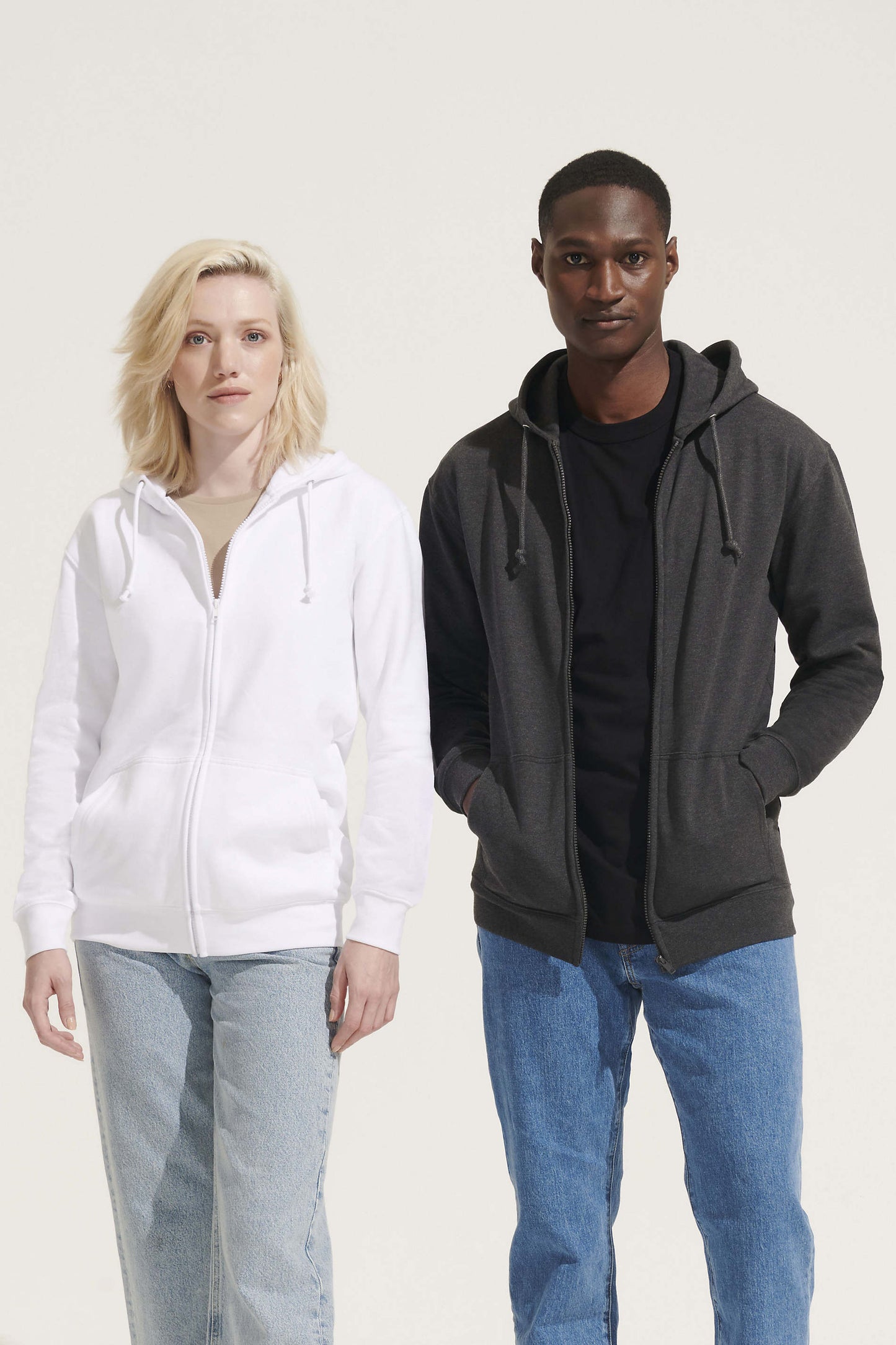 03812 Sudadera unisex con cremallera y capucha