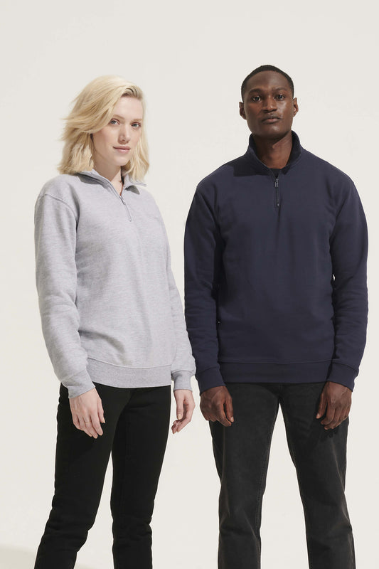 04234 Sudadera unisex cuello alto con cremallera