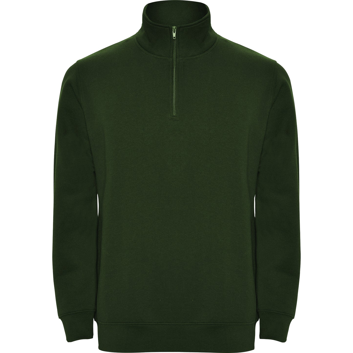 1109 Sudadera con media cremallera a tono y cuello alto
