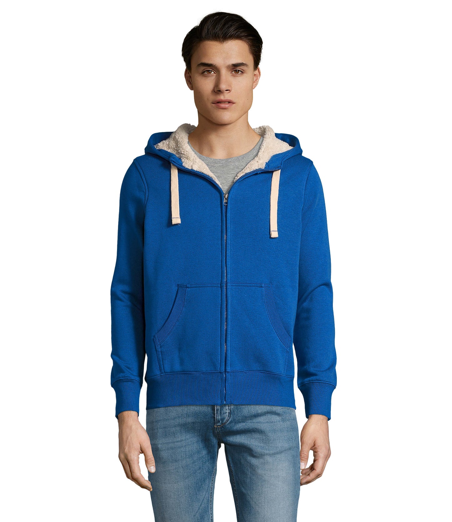 00584 Sudadera unisex con cremallera estilo sherpa