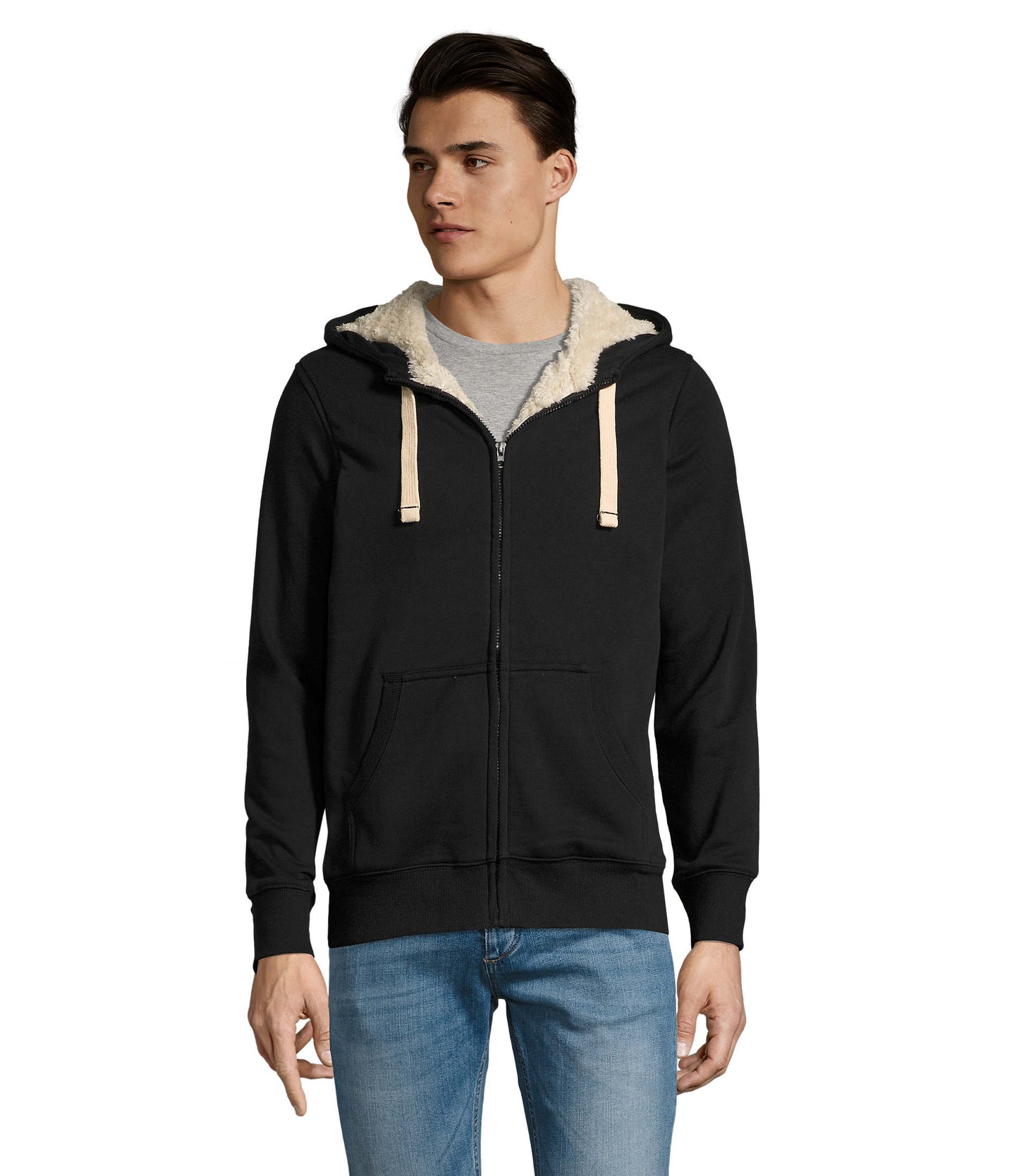 00584 Sudadera unisex con cremallera estilo sherpa