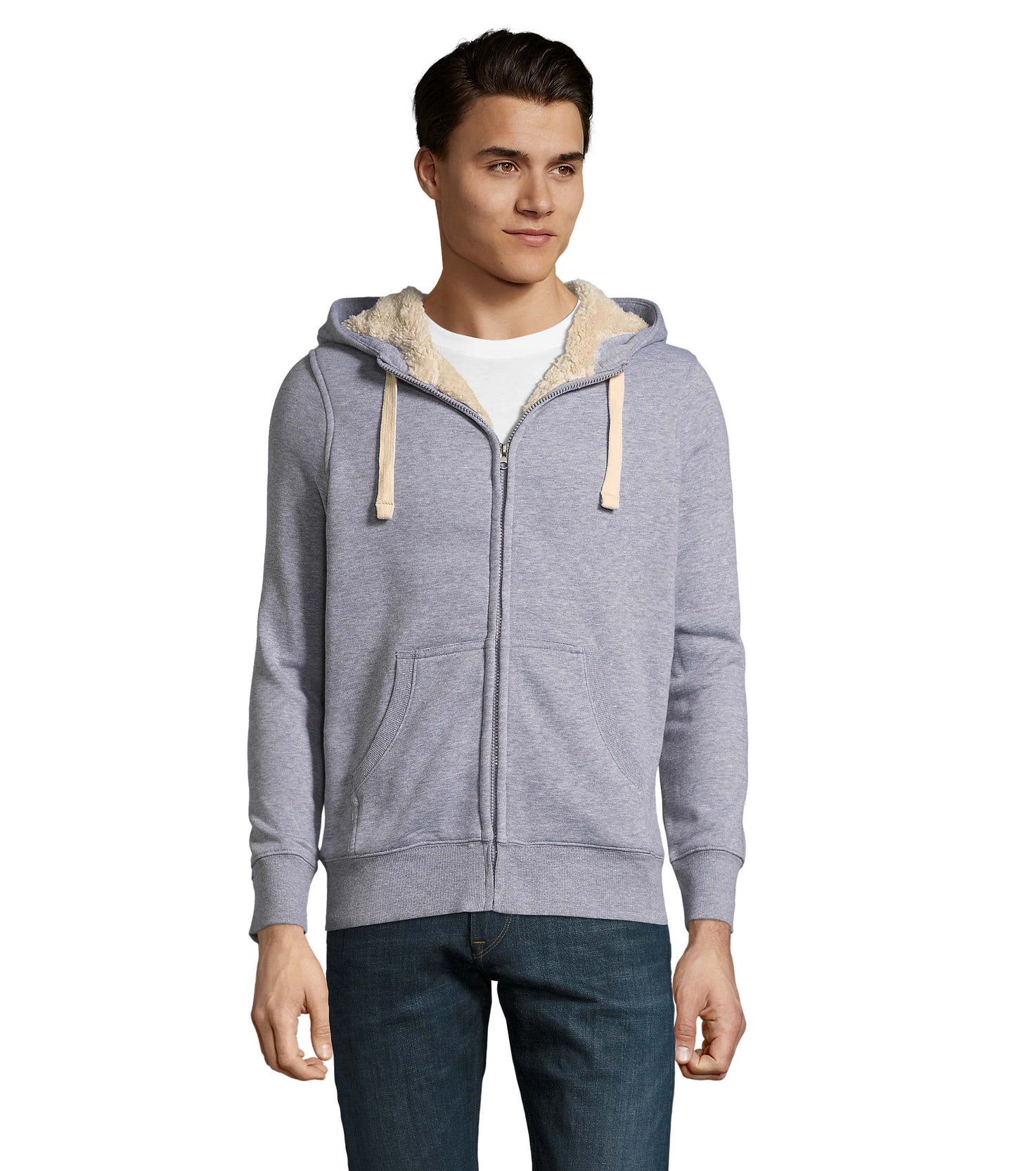 00584 Sudadera unisex con cremallera estilo sherpa