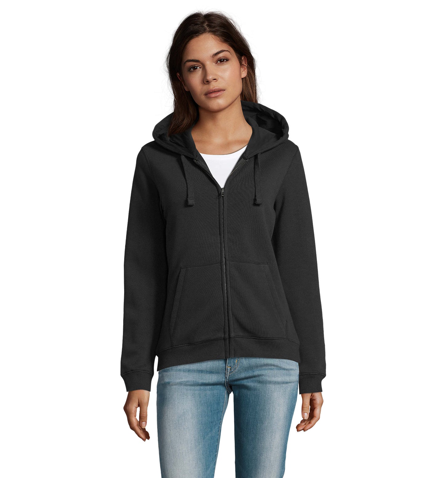 03106 Sudadera mujer con cremallera y capucha