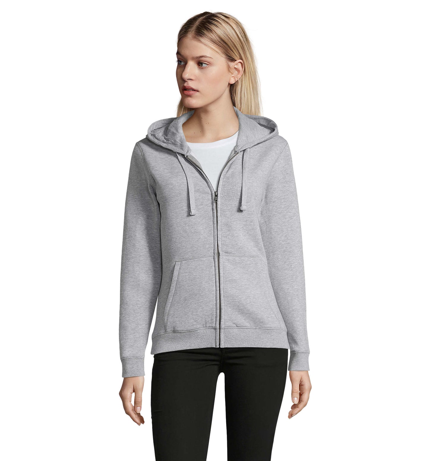 03106 Sudadera mujer con cremallera y capucha