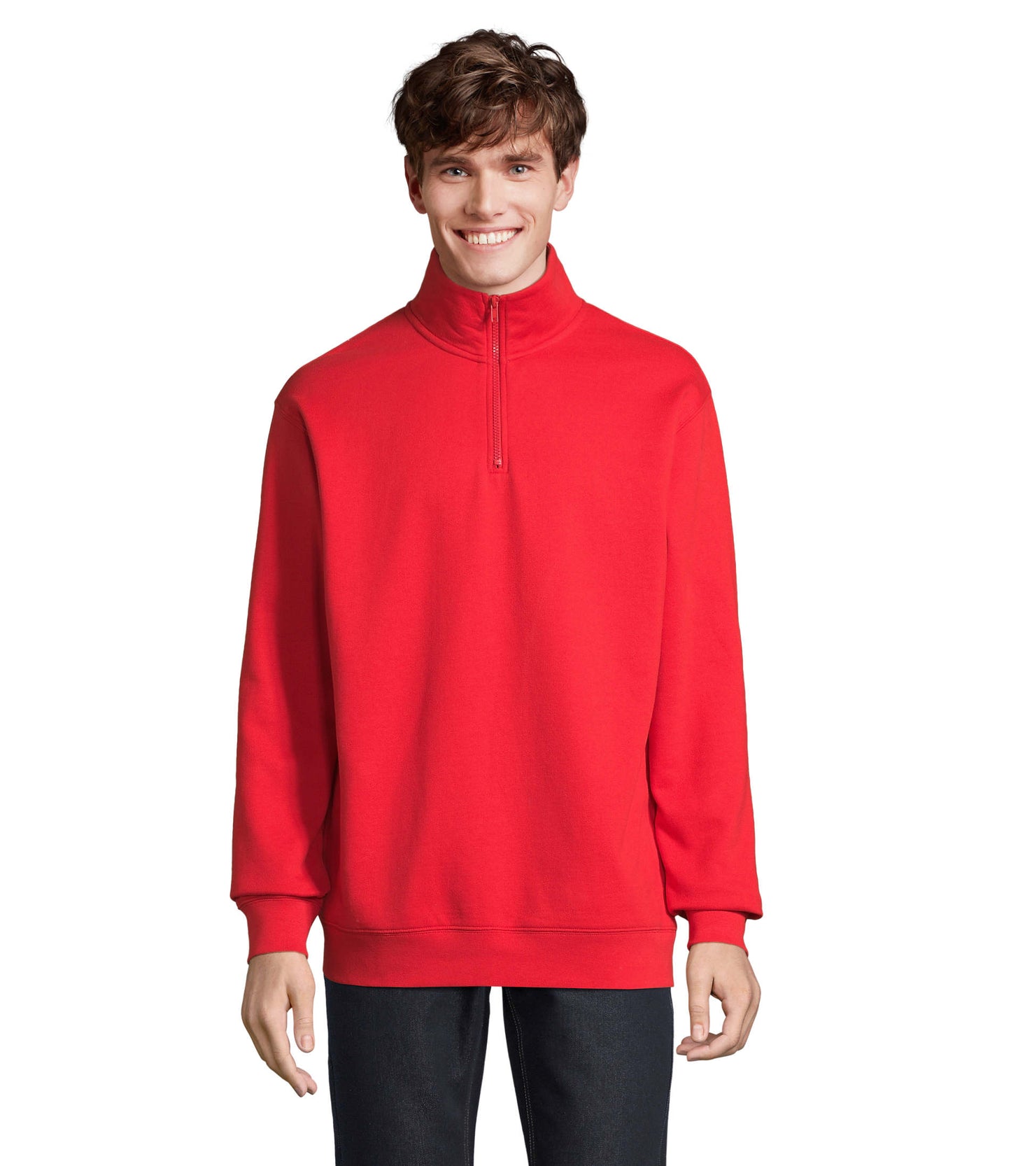 04234 Sudadera unisex cuello alto con cremallera