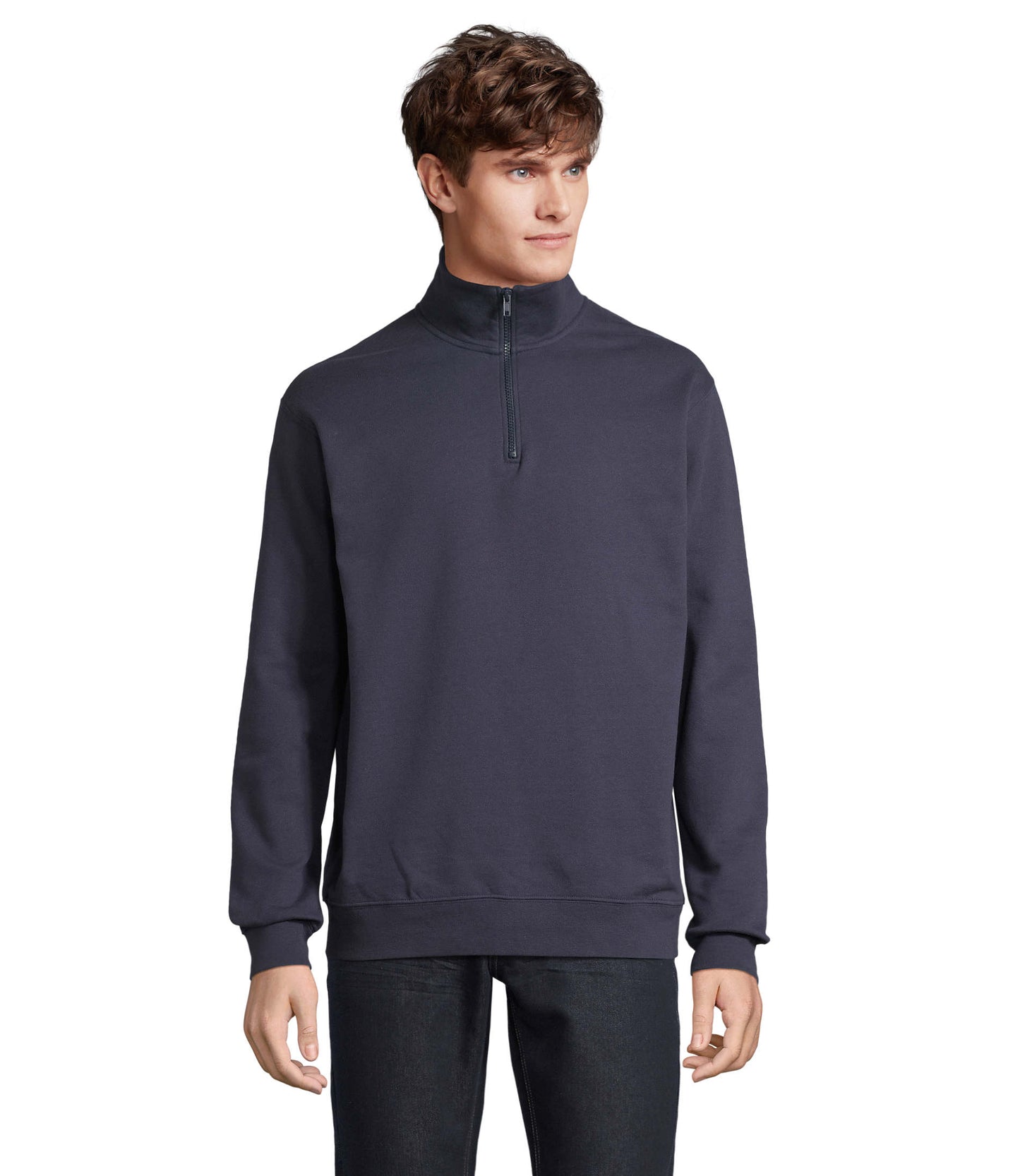 04234 Sudadera unisex cuello alto con cremallera
