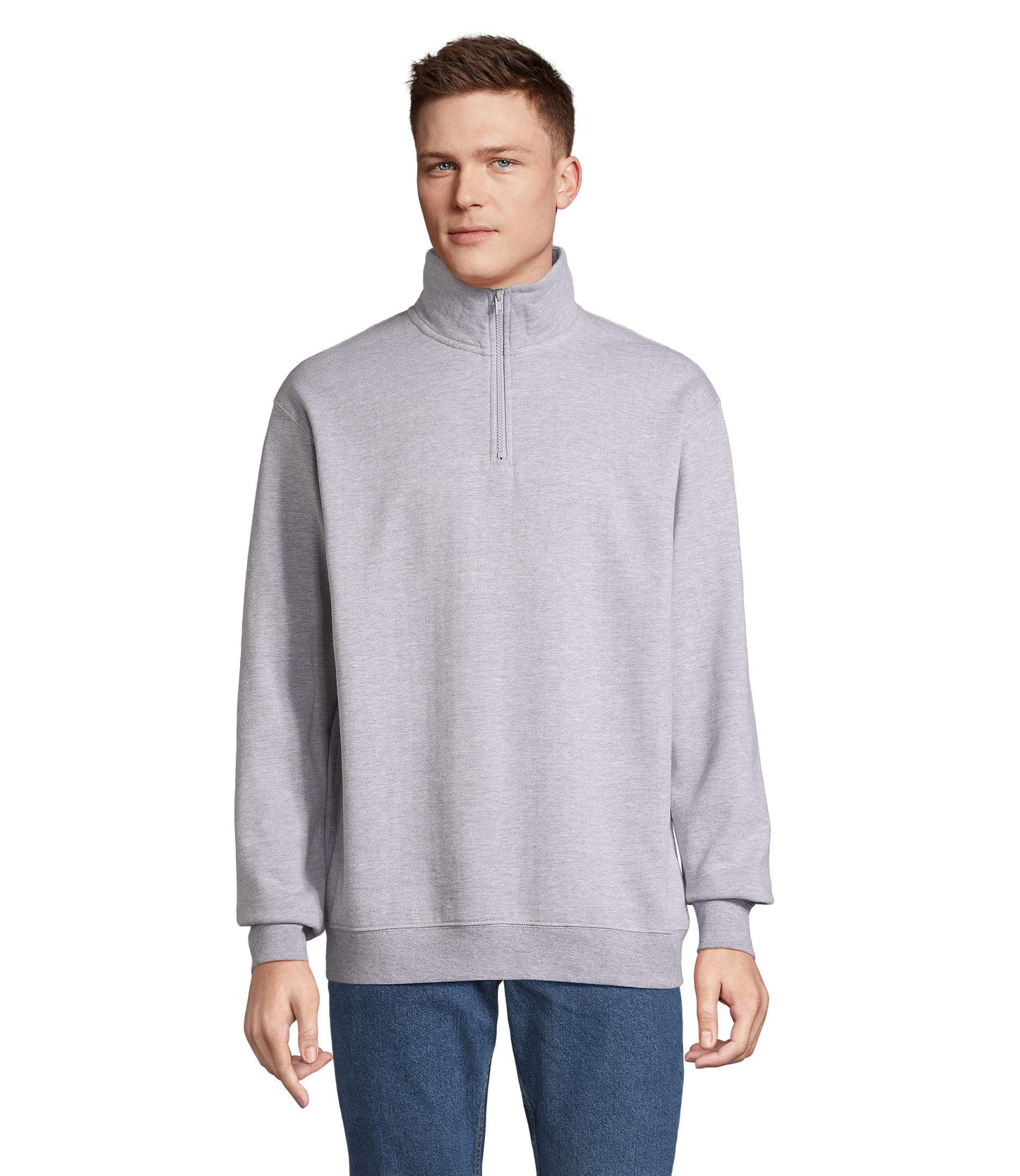 04234 Sudadera unisex cuello alto con cremallera