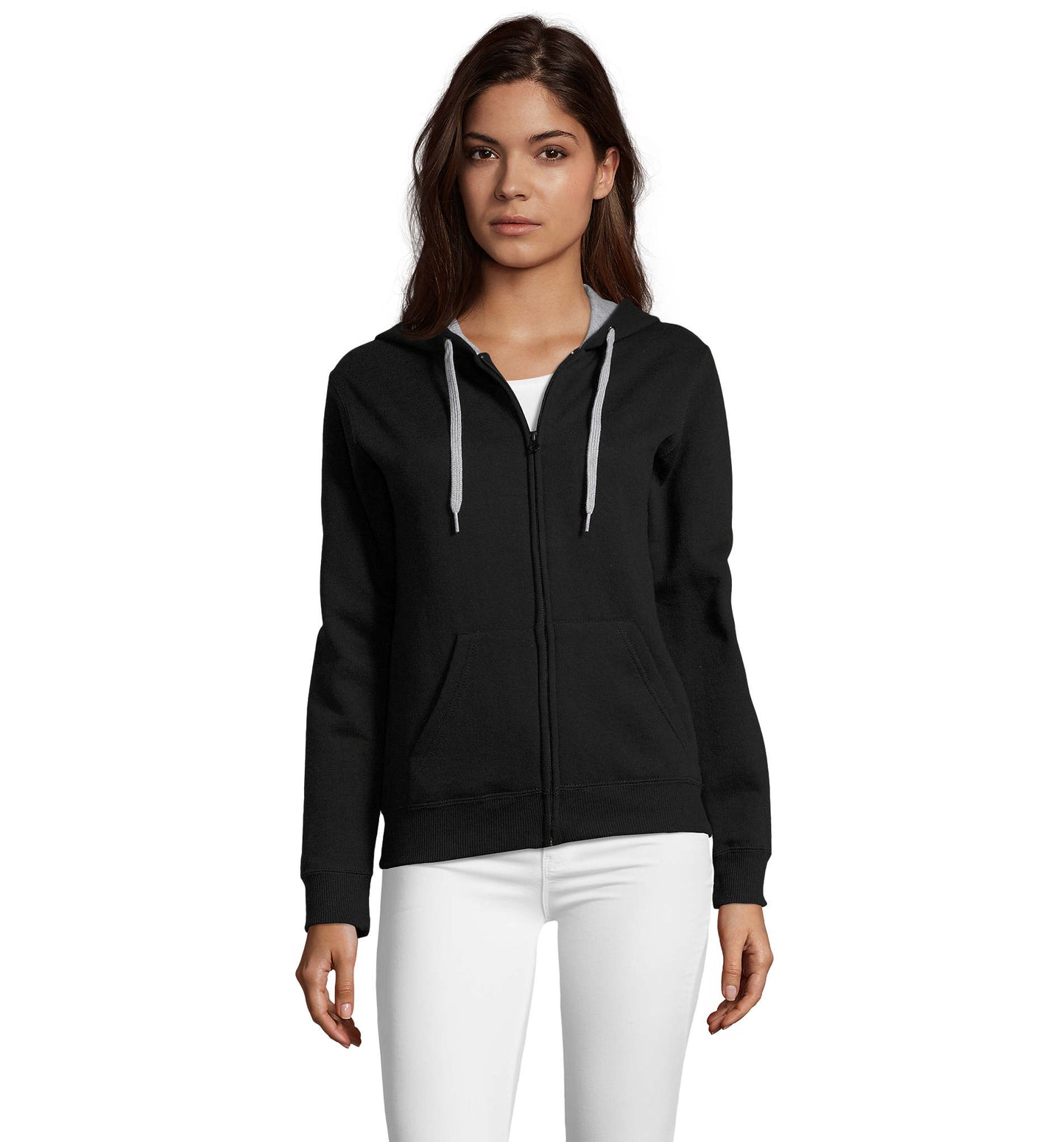 47100 Chaqueta mujer contrastada con capucha