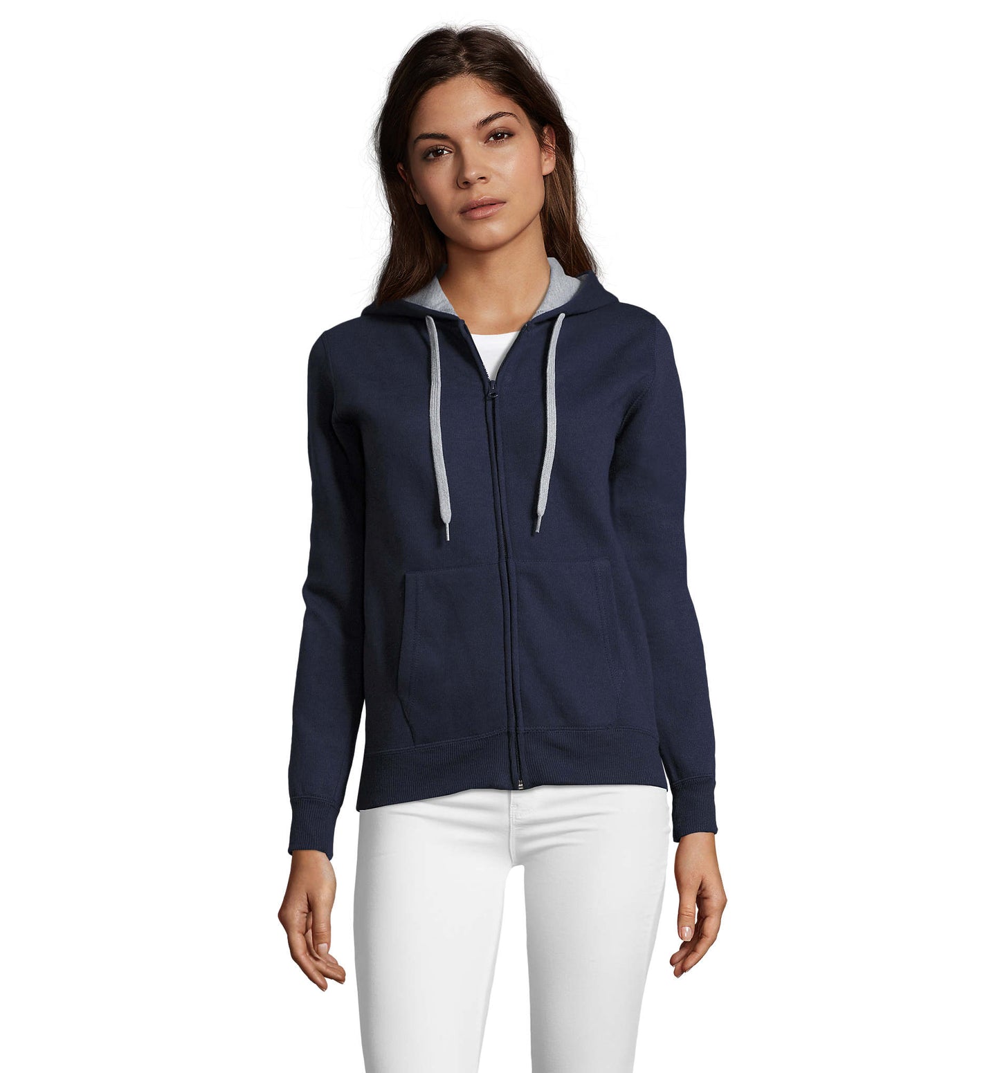 47100 Chaqueta mujer contrastada con capucha