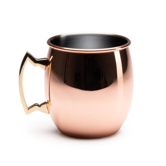 Taza de acero inoxidable con recubrimiento de cobre exterior. Capacidad de 500ml.