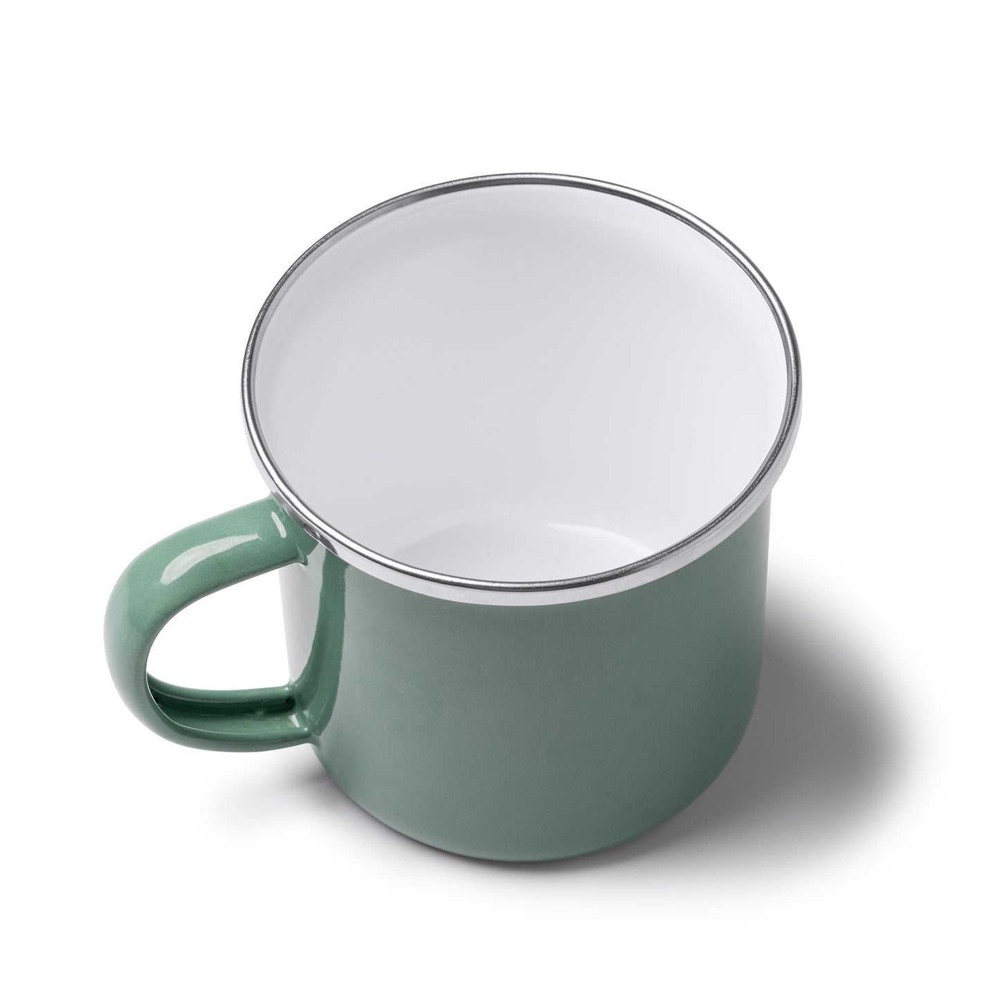 Taza metálica esmaltada con estilo retro. Capacidad de 380 ml