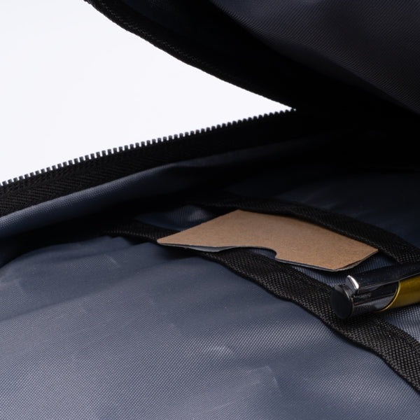 Mochila ejecutiva en poliéster reciclado RPET 300D con diseño vigoré (31cm)