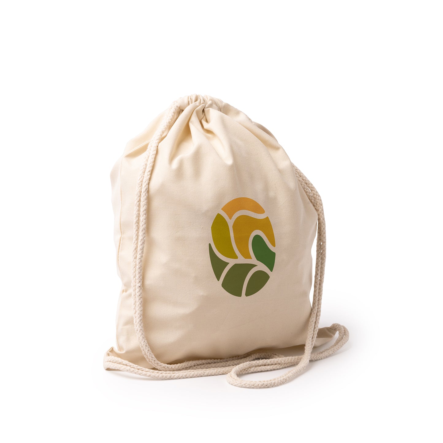 Mochila de cuerdas realizada en poliéster reciclado RPET con tacto algodón de 150 g/m².