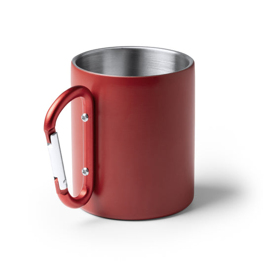 Taza de acero reciclado 304 inoxidable de doble pared en acabado mate. Capacidad de 300 ml.