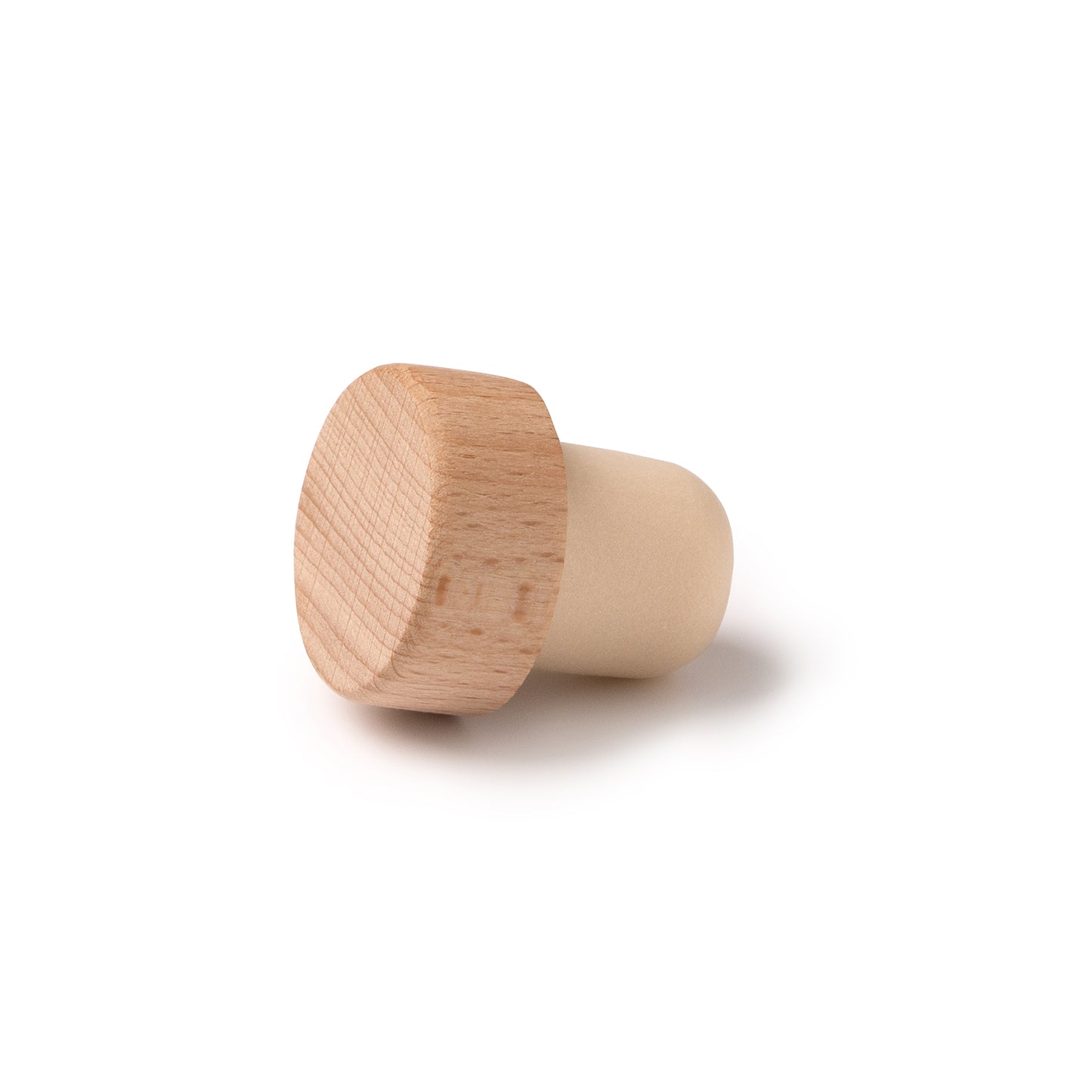 Tapón para botellas de vino realizado en madera.