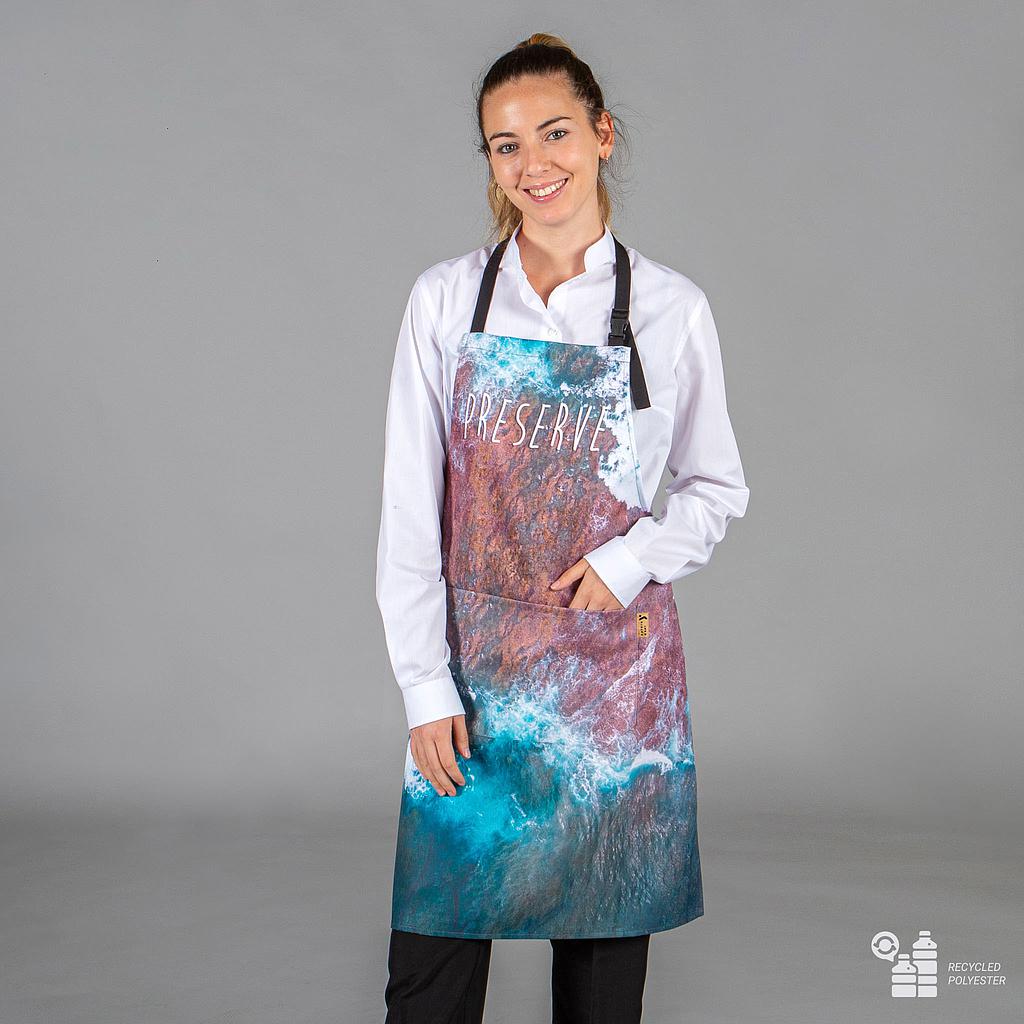 DELANTAL CON PETO ESTAMPADO TEJIDO RECICLADO 80X68 CM
