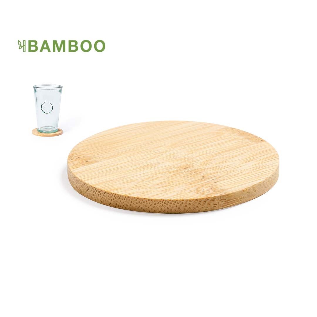 Posavasos de línea nature fabricado en bambú natural.