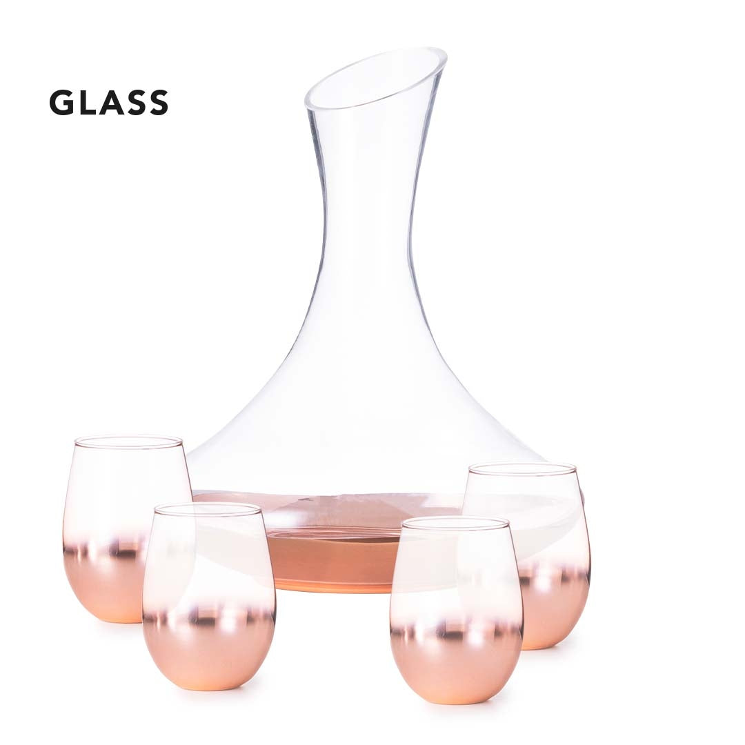 Elegante set de vinos fabricado en cristal.