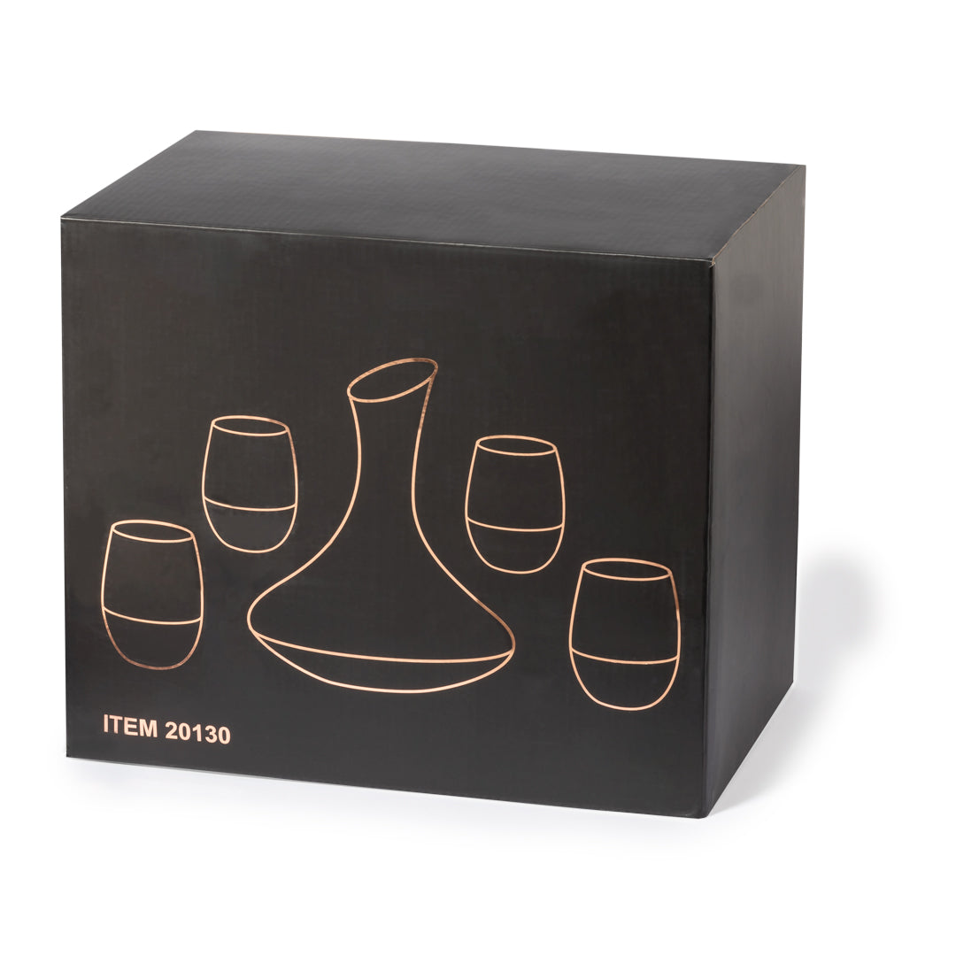 Elegante set de vinos fabricado en cristal.