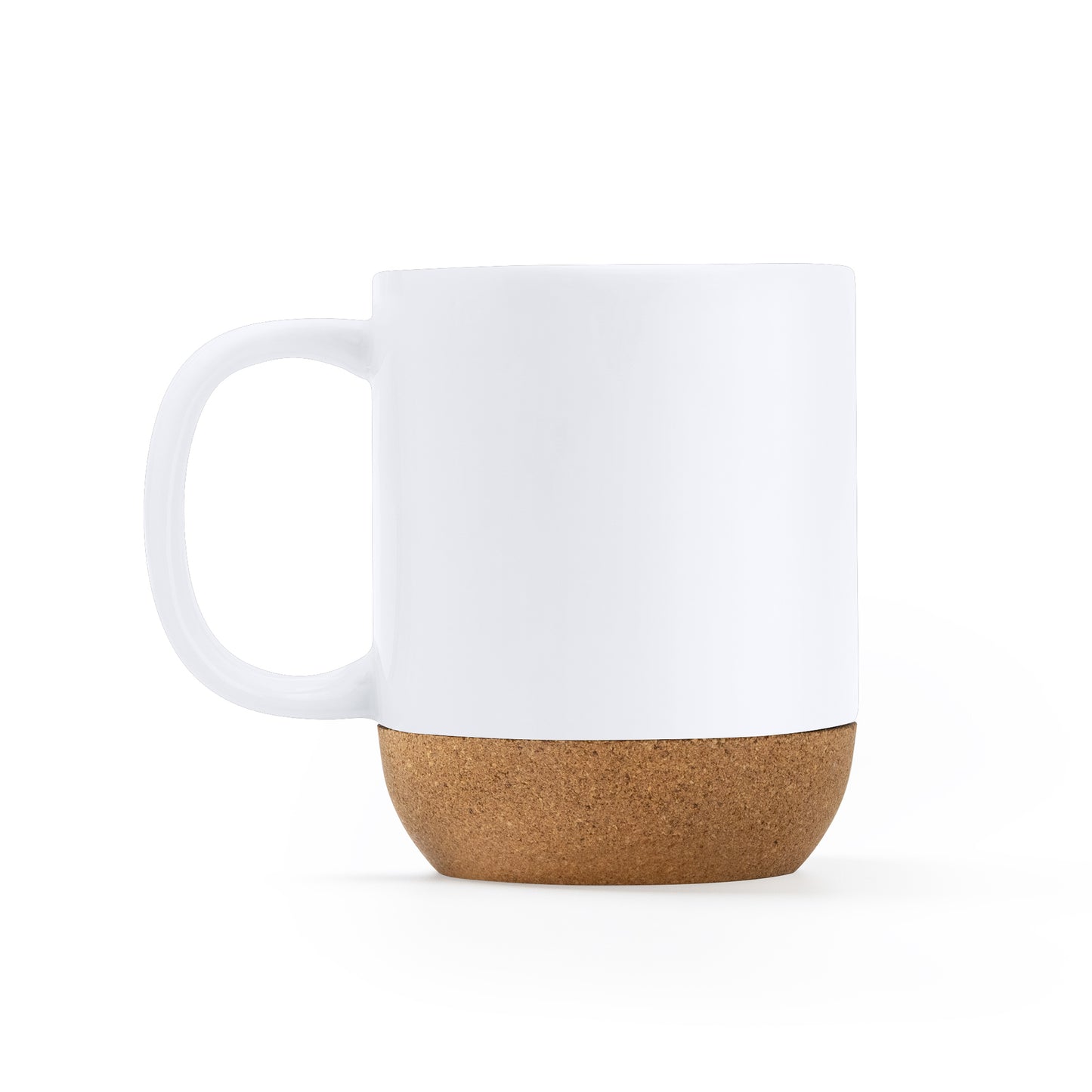 Magnífica taza de cerámica diseñada en acabado mate y con base de corcho natural. Capacidad 420 ml.