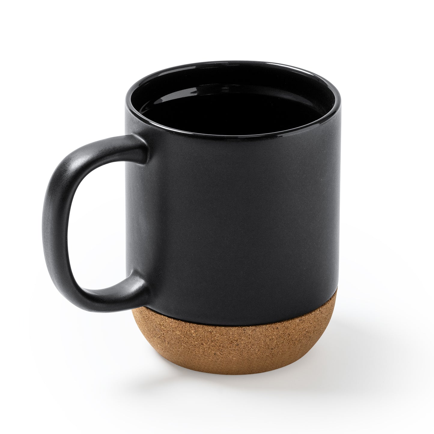 Magnífica taza de cerámica diseñada en acabado mate y con base de corcho natural. Capacidad 420 ml.