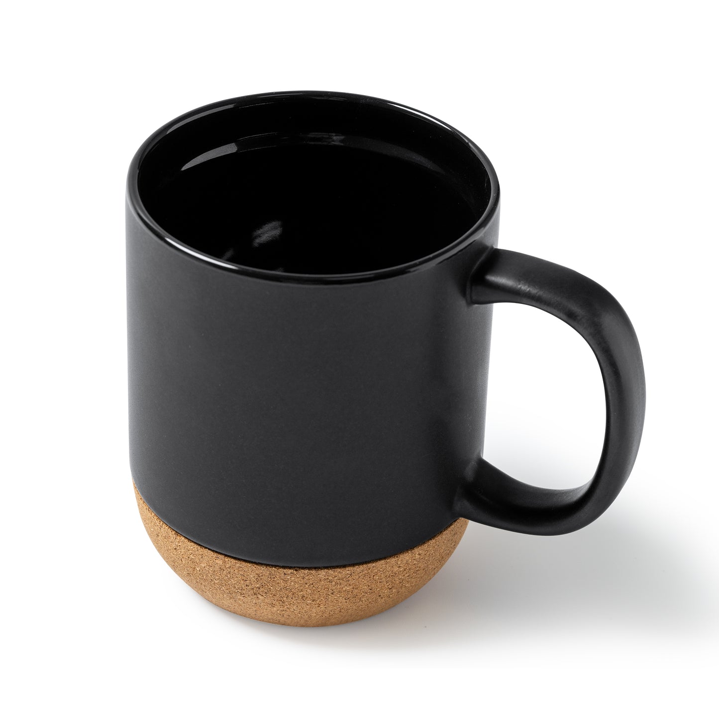 Magnífica taza de cerámica diseñada en acabado mate y con base de corcho natural. Capacidad 420 ml.
