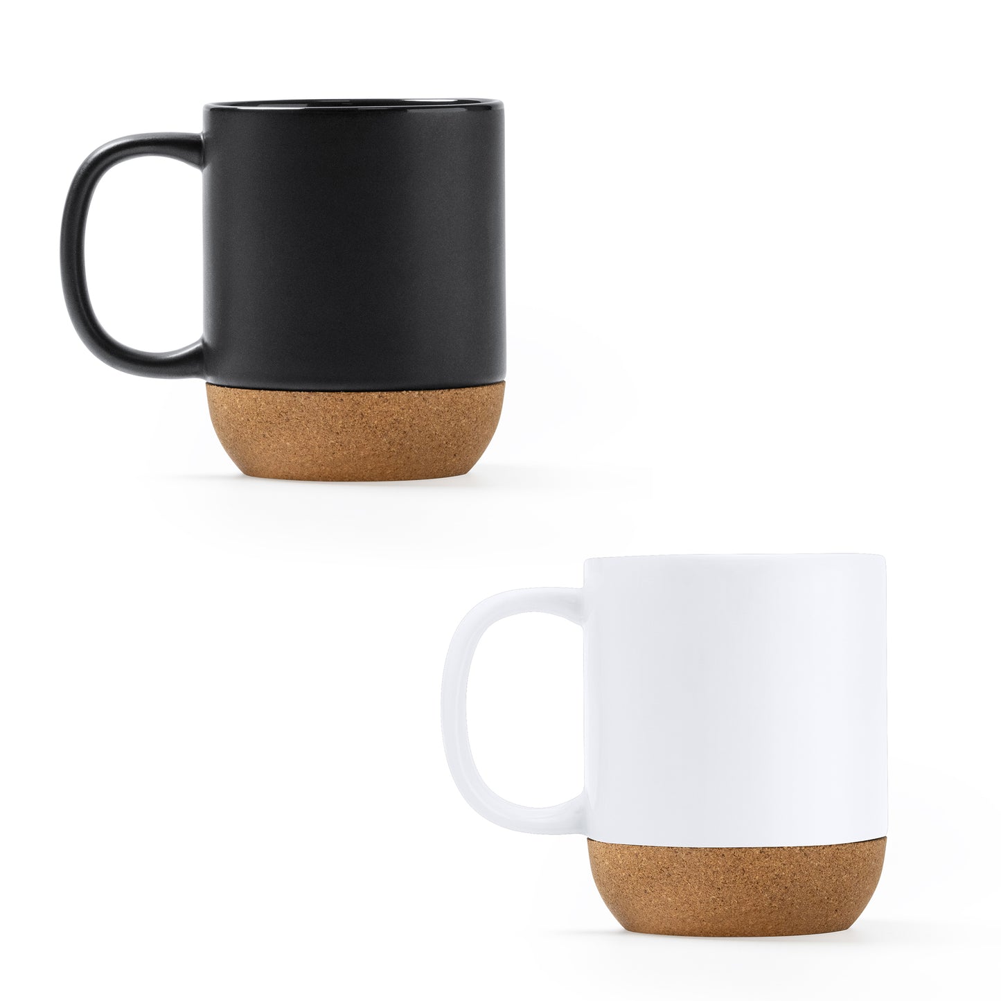 Magnífica taza de cerámica diseñada en acabado mate y con base de corcho natural. Capacidad 420 ml.