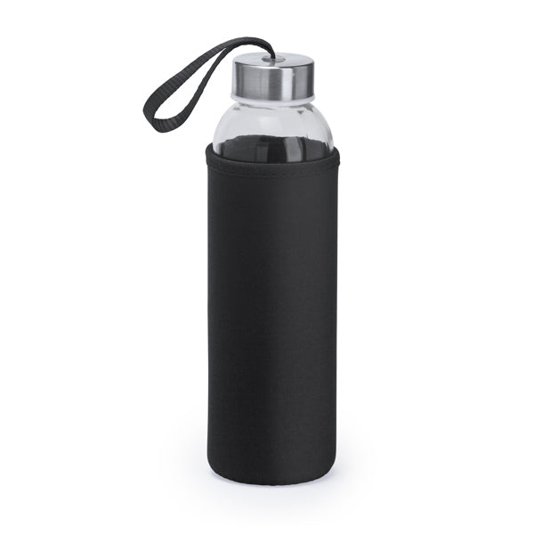 Bidón de cristal con funda de neopreno