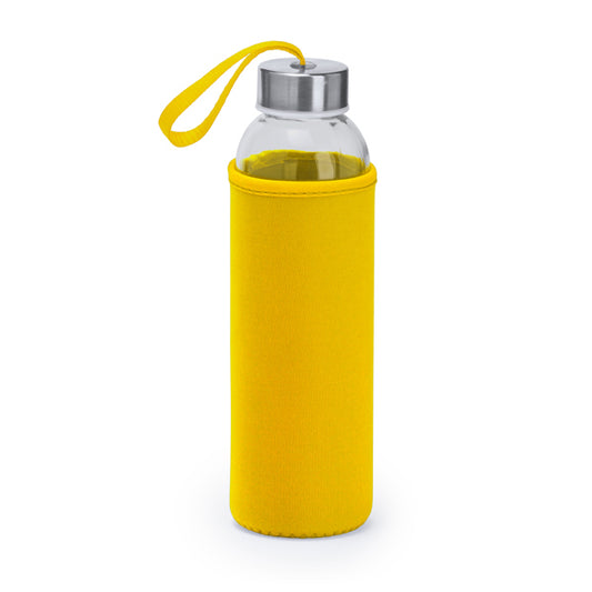 Bidón de cristal con funda de neopreno