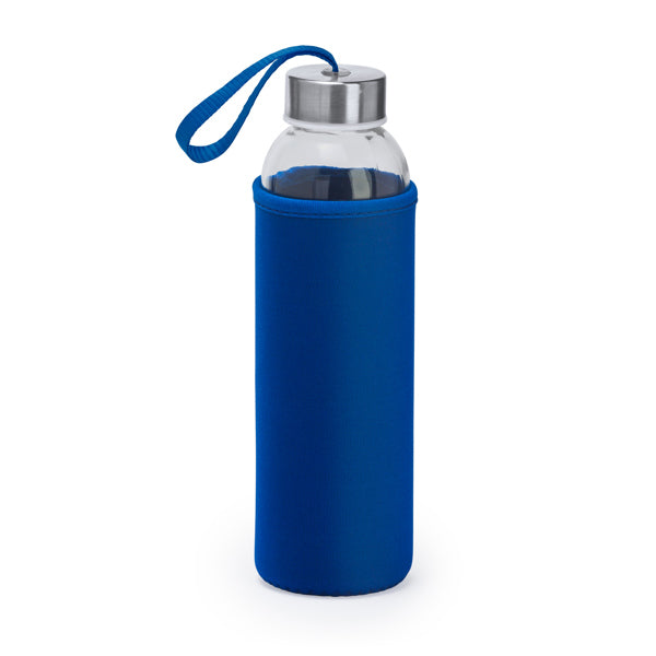 Bidón de cristal con funda de neopreno
