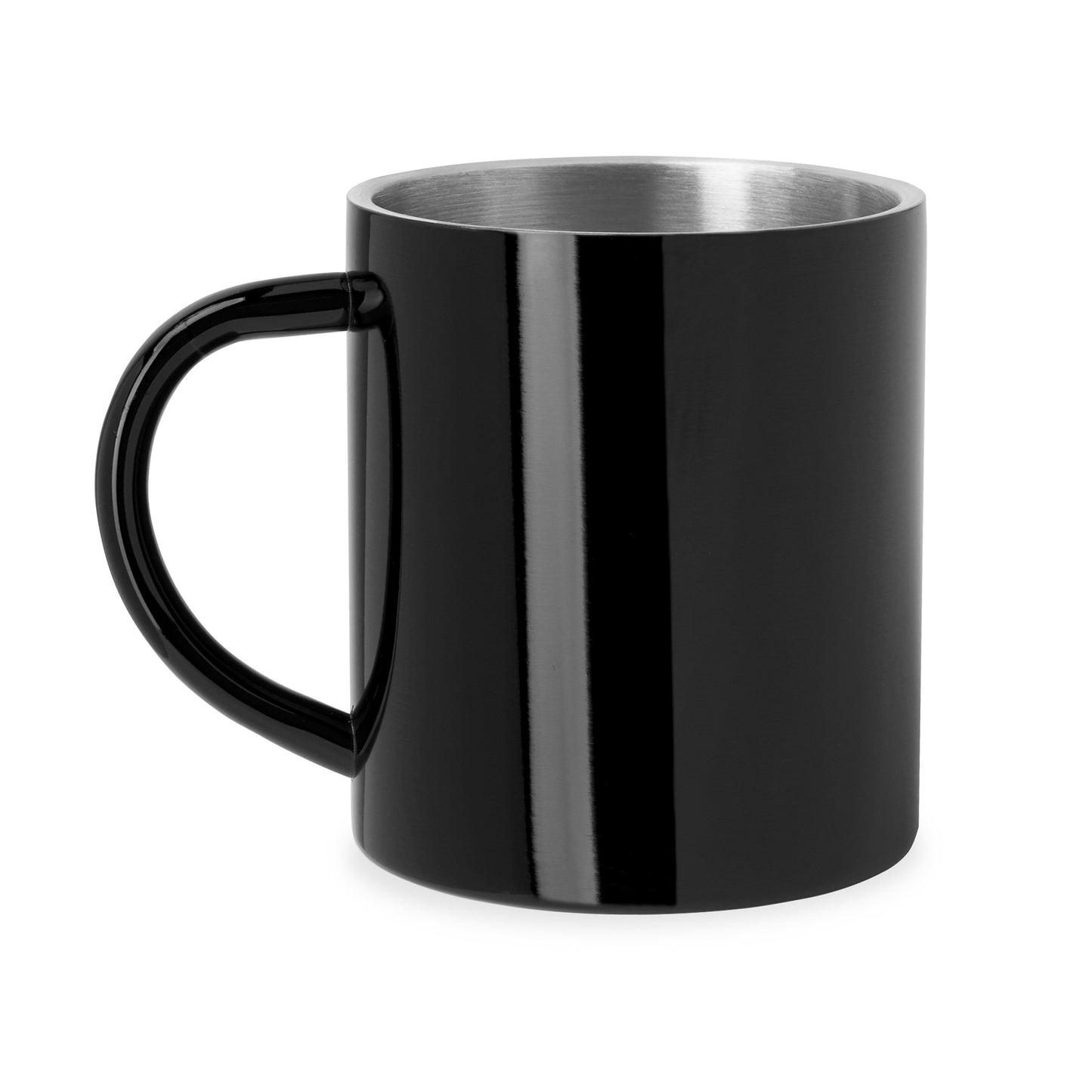Taza metálica de doble pared con exterior a color. Capacidad 290 ml