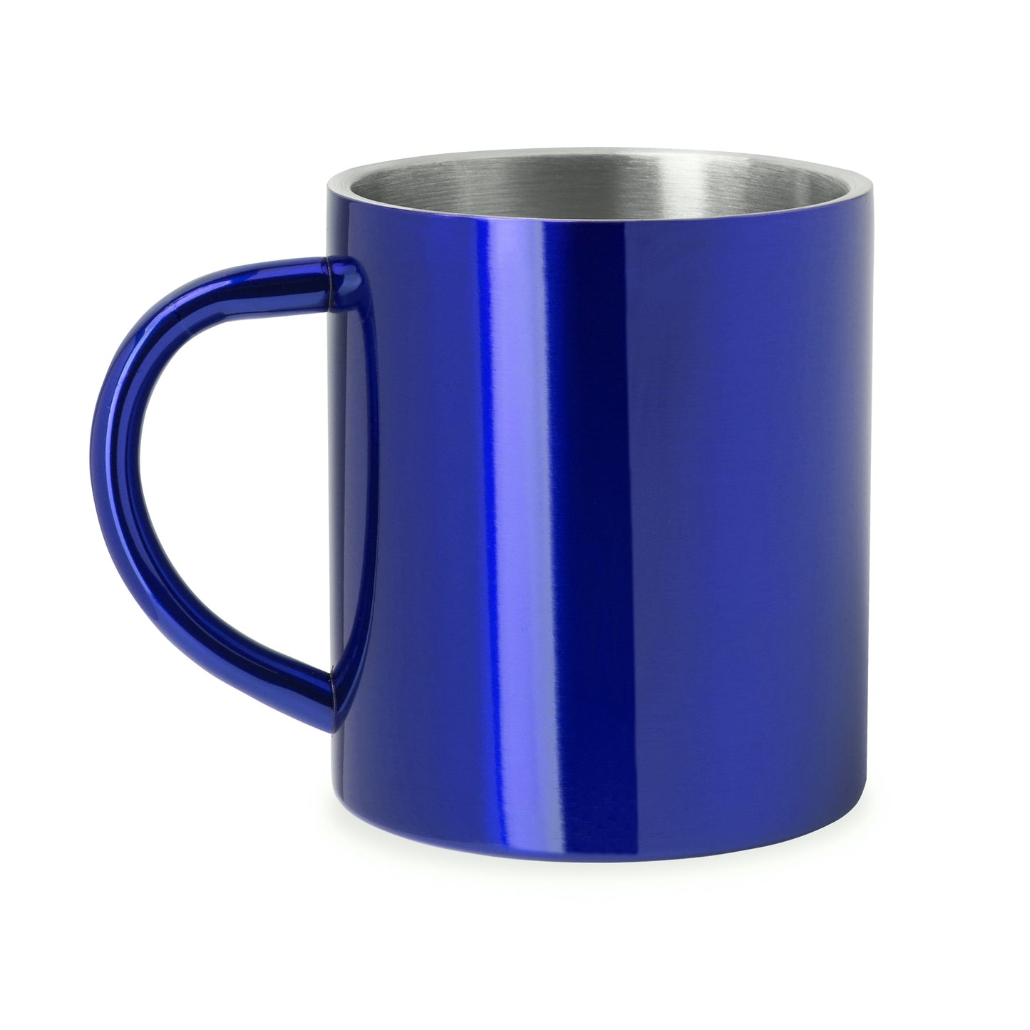 Taza metálica de doble pared con exterior a color. Capacidad 290 ml